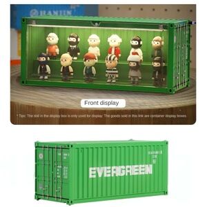 Shipping Container Model Lighting Luminous Toy Figurines Display Box‎